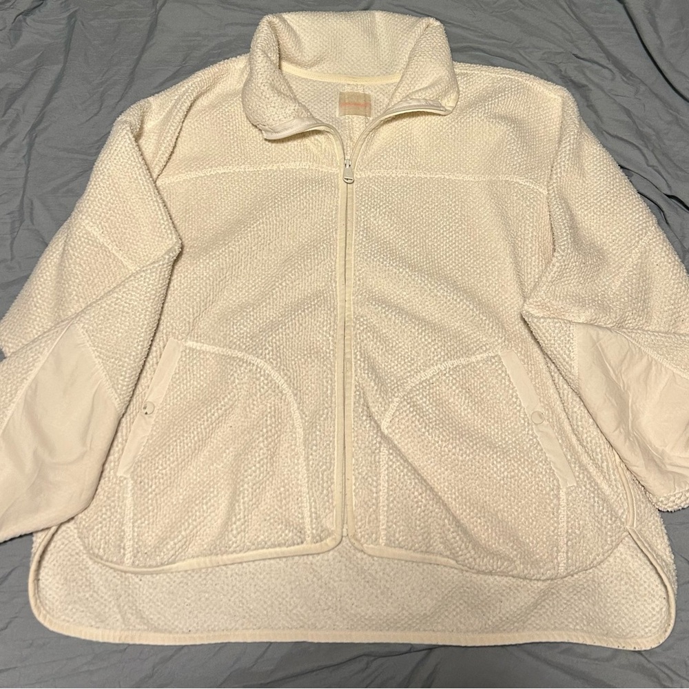 Free People Movement White Zipup Size Small